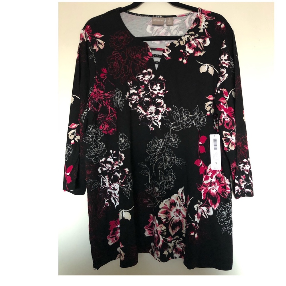 Chico’s Floral Print Blouse, NWT